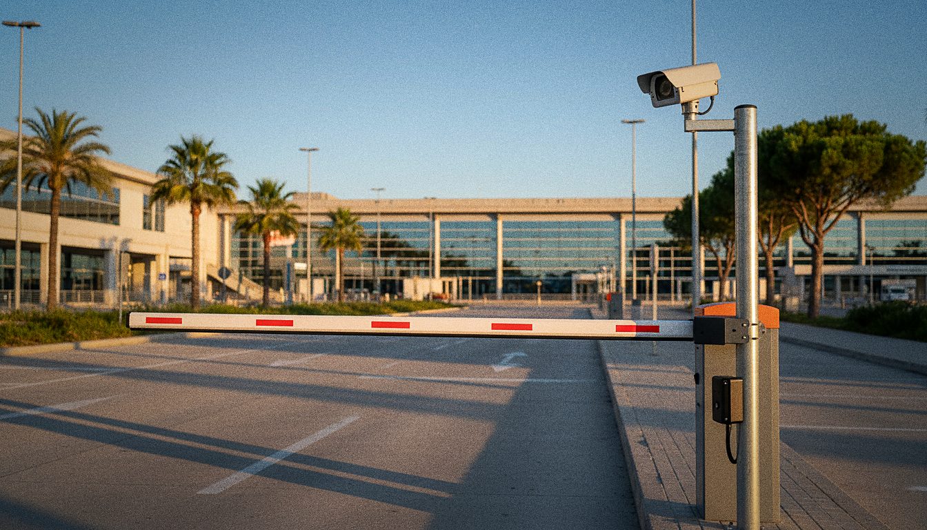 barrière automatique de parking avec caméra de lecture de plaque